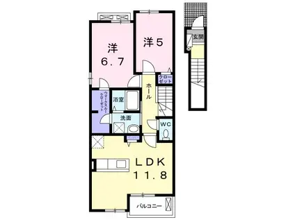 MSグレイス(2LDK/2階)の間取り写真