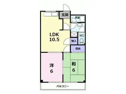ハイツタチバナ(2LDK/1階)の間取り写真