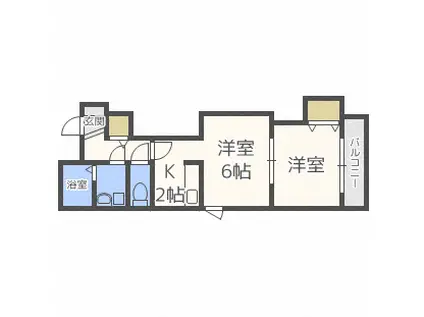 アルルII(1LDK/4階)の間取り写真