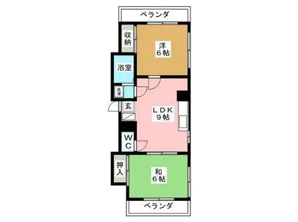 横川NSビル(2LDK/4階)の間取り写真