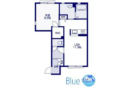 アンビエラA(1LDK/1階)の間取り写真