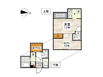 ADC京町RACO(1K/1階)の間取り写真