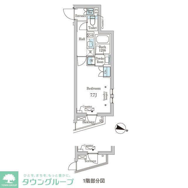 ジオエント大塚(1K/1階)の間取り写真