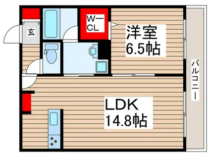 MILLE TWA 氷川町(1LDK/1階)の間取り写真