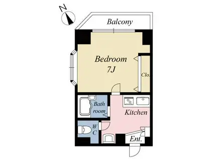 アセンズシティーVI(1K/4階)の間取り写真