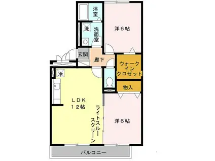 フラワーメゾン A棟B棟(2LDK/3階)の間取り写真