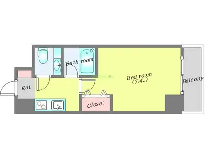 HF愛宕橋レジデンス(1K/6階)の間取り写真