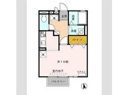 エクレール(ワンルーム/2階)の間取り写真