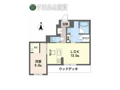 リラフォート(1LDK/1階)の間取り写真