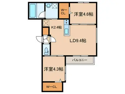 インペリアル トパーズ(2LDK/3階)の間取り写真
