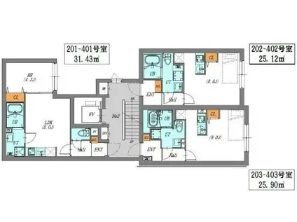 ルオーレ文京本駒込(1LDK/3階)の間取り写真