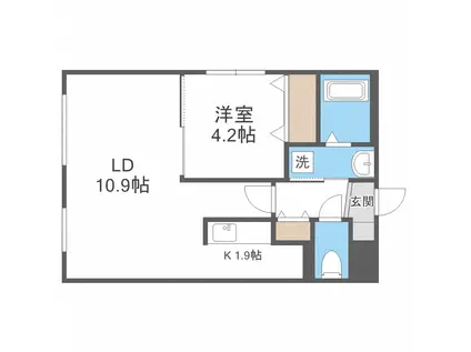  プリエ北33条 (1LDK/3階)の間取り写真