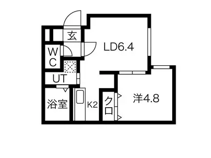 サクラブール澄川(1LDK/4階)の間取り写真
