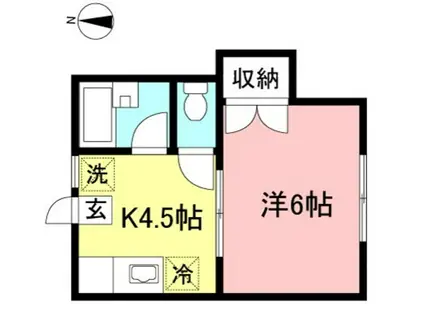ハイツF(1K/2階)の間取り写真