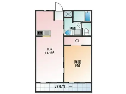 レジデンス鼓ヶ浦(1LDK/1階)の間取り写真