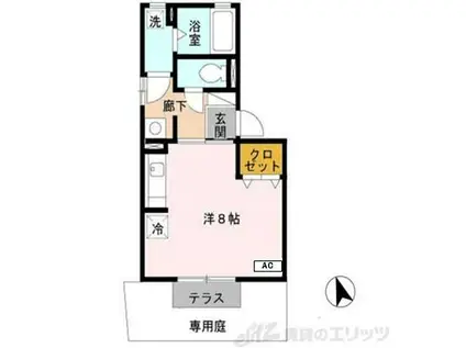 テラー・ウエスト新芦屋(ワンルーム/1階)の間取り写真