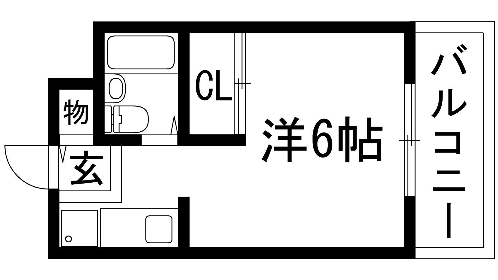 ローレルプラザ(1K/2階)の間取り写真