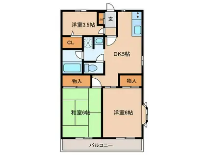 ハイツズイコウ(3DK/2階)の間取り写真