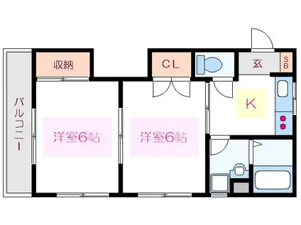 CHERRY PARECE(2K/4階)の間取り写真