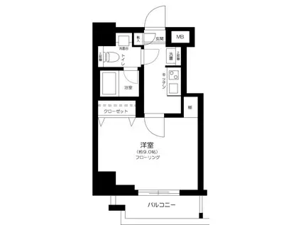 ライズコート木場ステーションフロント(1K/3階)の間取り写真