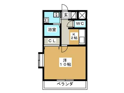 リヴェール(1K/3階)の間取り写真