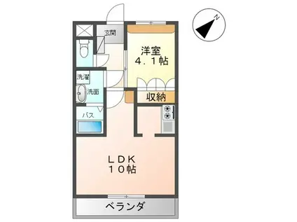 プリマヴェーラ(1LDK/1階)の間取り写真