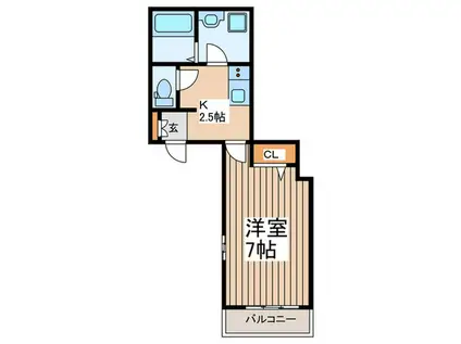 BON HEIM2(1K/2階)の間取り写真