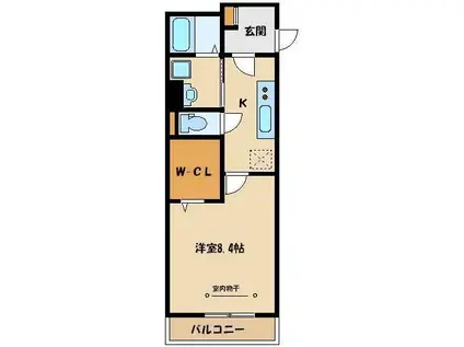 コンフォート清瀬(1K/2階)の間取り写真