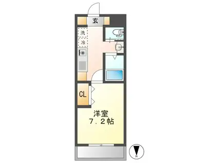 A・CITY名港 (1K/1階)の間取り写真