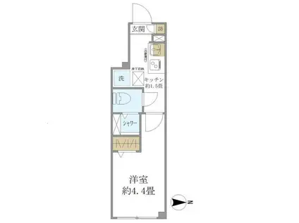 HILL SIDE PLACE(1K/1階)の間取り写真