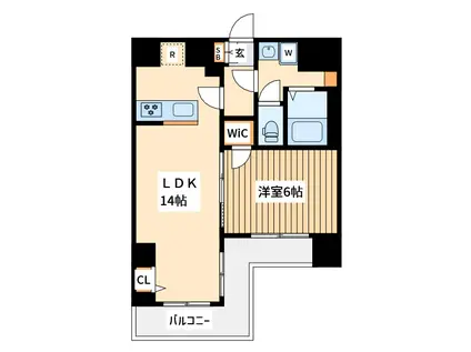 プレール・ドゥーク川崎Ⅴ(1LDK/9階)の間取り写真