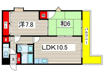アークヒルズ和弘(2LDK/3階)の間取り写真