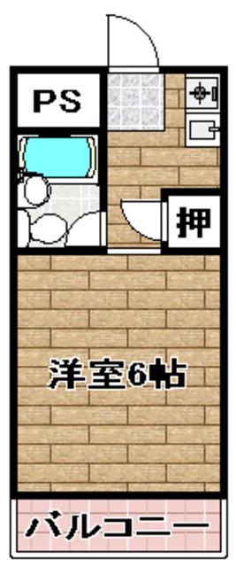 コーポ大栄A(1K/4階)の間取り写真