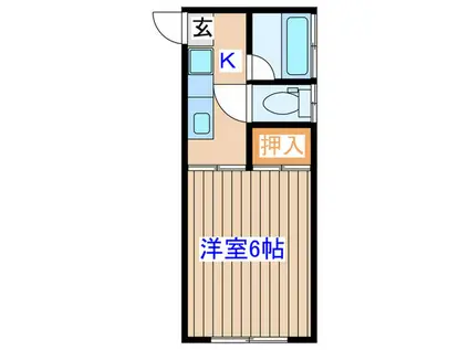 メゾン・ド・ソレイユ(1K/2階)の間取り写真