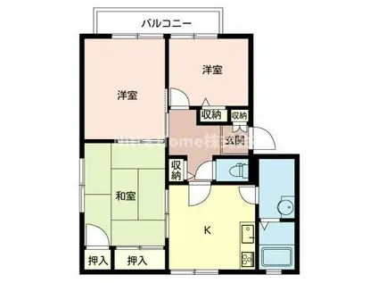 ハイツハーモニー(3K/2階)の間取り写真