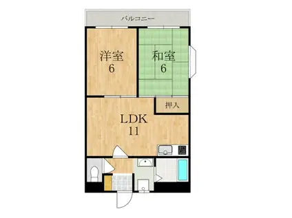 AMITY SAKURAI(2LDK/3階)の間取り写真