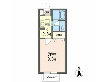 プレジオOHII(1K/1階)の間取り写真