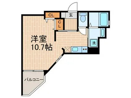 ワコーレヴィアーノ垂水城が山ウエスト(ワンルーム/3階)の間取り写真
