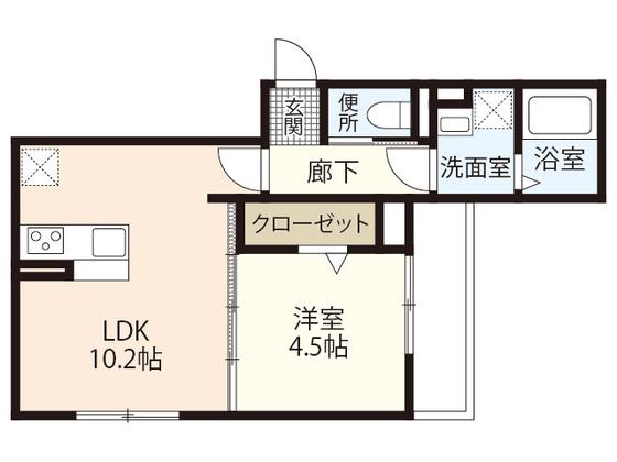 Jブルー翠II(1LDK/1階)の間取り写真