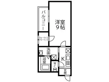 カーサ駒川中野(1K/2階)の間取り写真