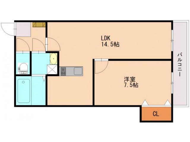  グランベール小倉駅前(1LDK/2階)の間取り写真