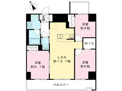アクエルド明石西(3LDK/7階)の間取り写真