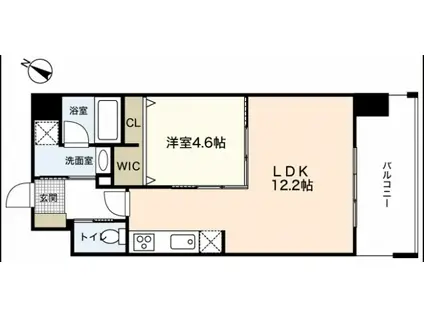 JRBハイツ岡山(1LDK/7階)の間取り写真