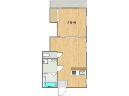 マンション山口(1LDK/2階)の間取り写真