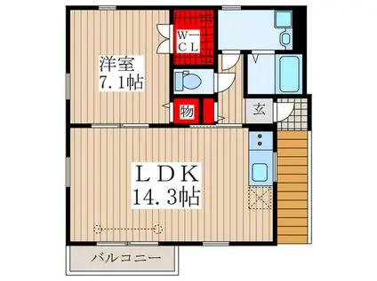 ルシアン(1LDK/2階)の間取り写真