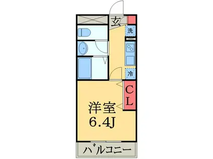 アンプルールフェールケーユー(1K/3階)の間取り写真