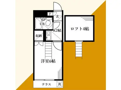 ケントハウス(1K/1階)の間取り写真