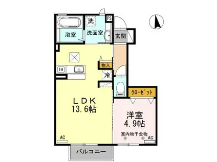 プチコートIII(1LDK/1階)の間取り写真