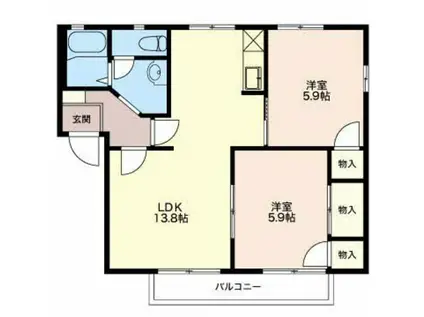 グリーンベールみなみ(2LDK/2階)の間取り写真