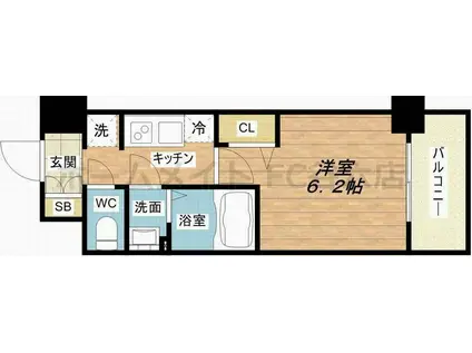 アドバンス大阪セレーノ(1K/6階)の間取り写真